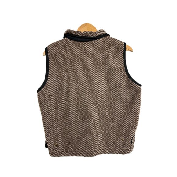 REI Quilted Vest Women's XL Brown Black Textured Full Zip Collar Pocket - Picture 6 of 6
